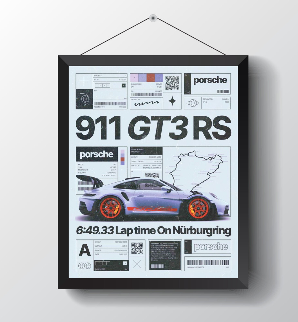 Porsche 911 GT3 RS : Poster Frame